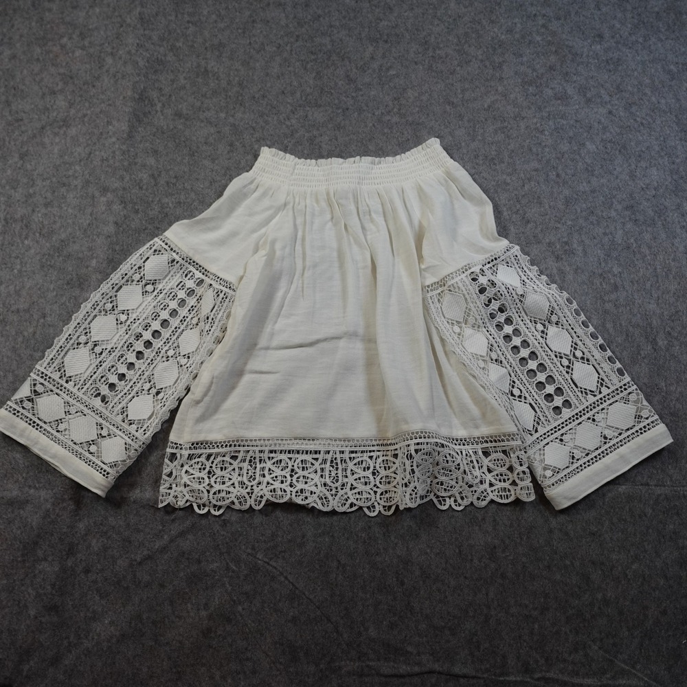 Ramy Brook Top Womens Extra Small Off Shoulder Lace‎ Crochet Coquette Lynsey - Picture 6 of 10